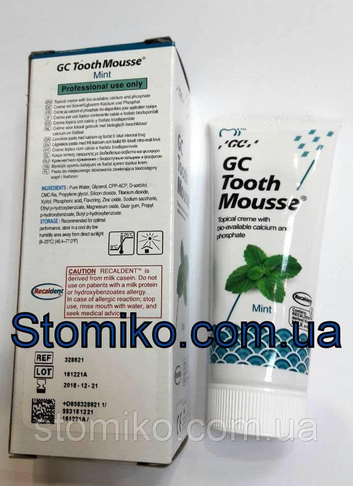 Tooth mousse Мята ( тусс мусс) оригинал - крем для реминерализации зубов, 1 тюбик 40г - фото 5 - id-p286418192