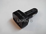 Універсальний зарядний пристрій USB у прикурювач авто/Тум до 3 А/Вольтметр/Термометр/Амперметр, фото 3