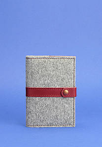 Обкладинка для паспорта 1.1 шкіра + еко-фетр виноград