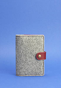 Обкладинка для паспорта 3.0 шкіра + еко-фетр виноград