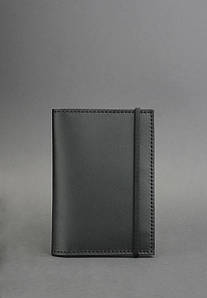 Обкладинка для паспорта 2.0 Графіт (шкіра) + блокнотик