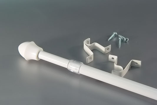 Карниз міні - кафе 125-150 см білий (пластик) для фіранок, фото 1