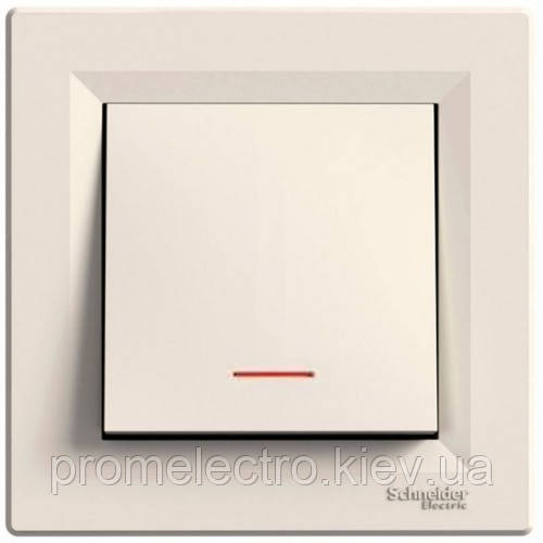 Вимикач Schneider-Electric Asfora 1-клавіатури з підсвічуванням кремовий EPH1400123