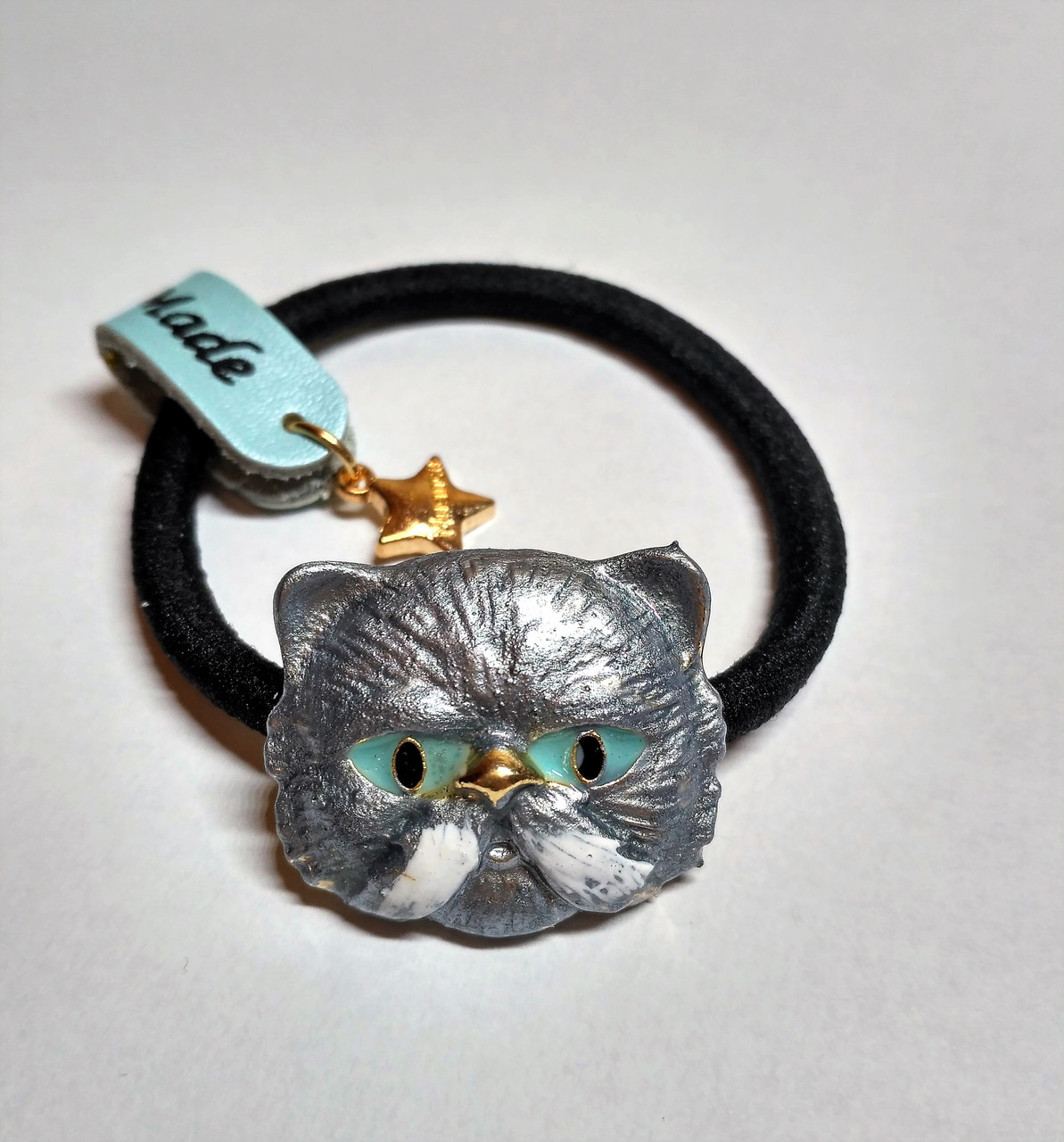 Гумка для волосся Кіт, сірий