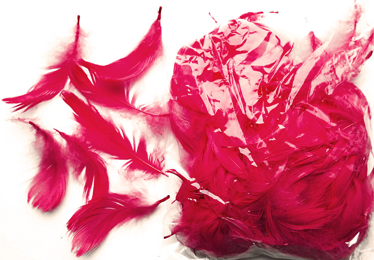 Пір'я бордові для декорування (120 шт, 5-10 см), фото 1