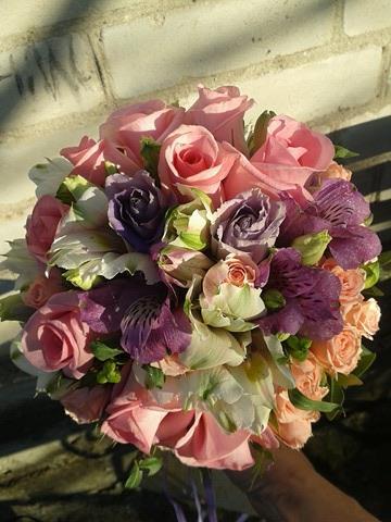 Букет невесты в розово-сиреневых тонах(альстрмерия,эустома) - фото 2 - id-p617719589