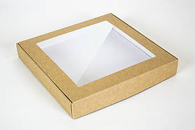 Коробка "Для печіва та солодощів" М0044-о8 крафт, розмір: 200*200*30 мм