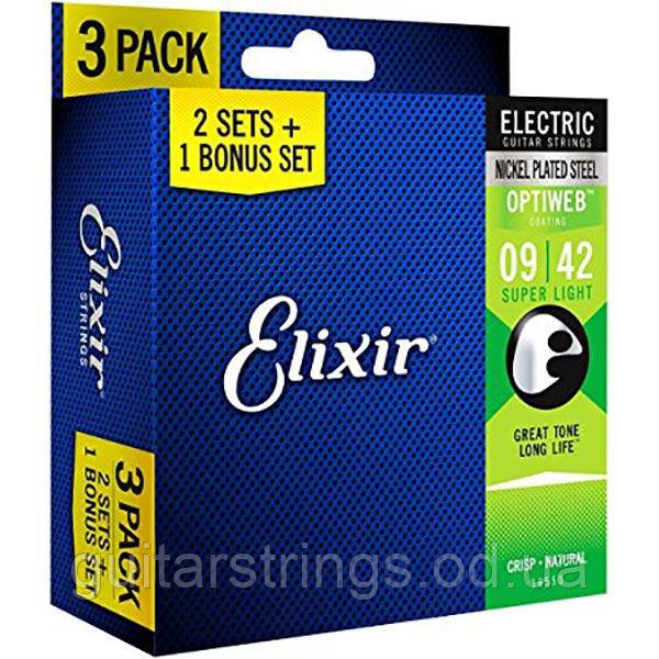 Струны Elixir 16550 Optiweb Nickel Plated Steel Super Light 9-42 1 set - фото 1 - id-p617771666