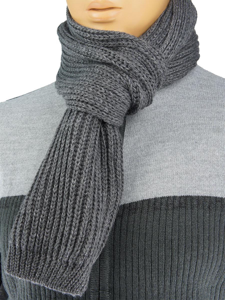 Сірий чоловічий в'язаний шарф Apex Sport "STEP", фото 1