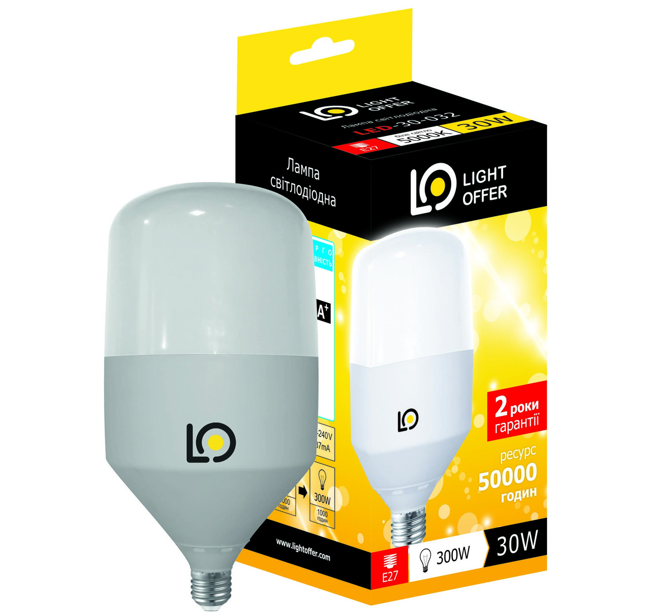 Светодиодная лампа Light Offer LED H100 30W E27 5000K 3200Lm (LЕD - 30 - 032) - фото 2 - id-p418475709