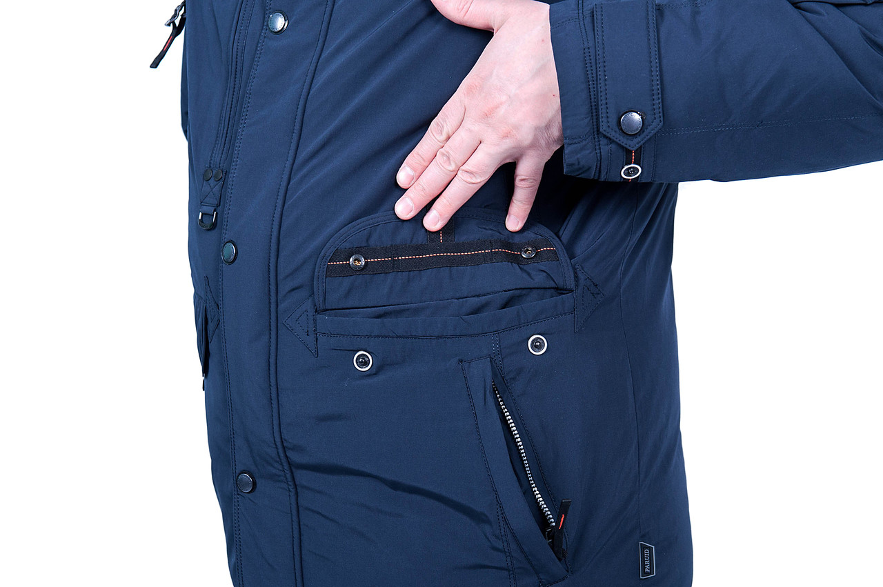 Чоловіча зимова куртка великого розміру, синього кольору. - фото 4 - id-p353426249