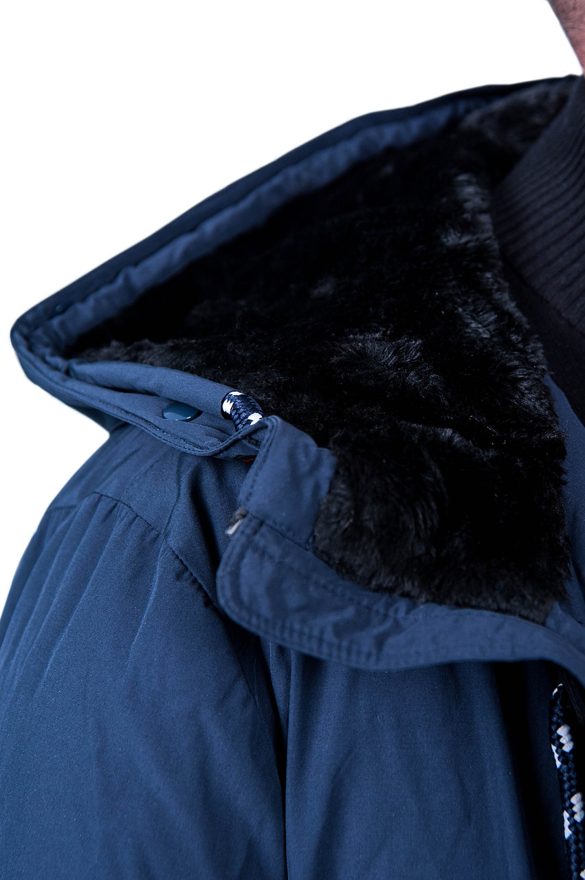 Чоловіча зимова куртка великого розміру, синього кольору. - фото 9 - id-p353426249