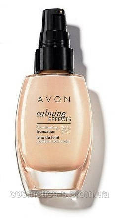 Тональний крем для обличчя з заспокійливим ефектом, Avon Calming Effects, Almond, темний беж, 27648