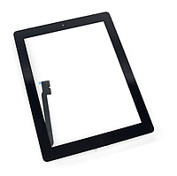 Тачскрин (сенсор) для iPad 3, iPad 4, черный, полный комплект, высокого качества