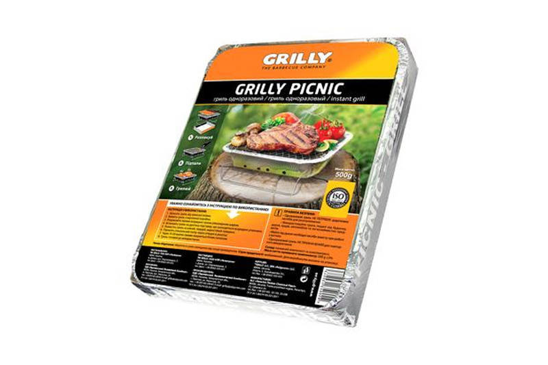

Гриль одноразовый 500г Grilly