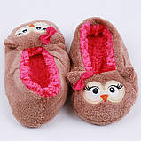 Тапочки балетки домашні жіночі кімнатні теплі плюшеві Сови, фото 2