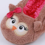 Тапочки балетки домашні жіночі кімнатні теплі плюшеві Сови, фото 3