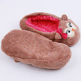 Тапочки балетки домашні жіночі кімнатні теплі плюшеві Сови, фото 4