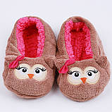 Тапочки балетки домашні жіночі кімнатні теплі плюшеві Сови, фото 5