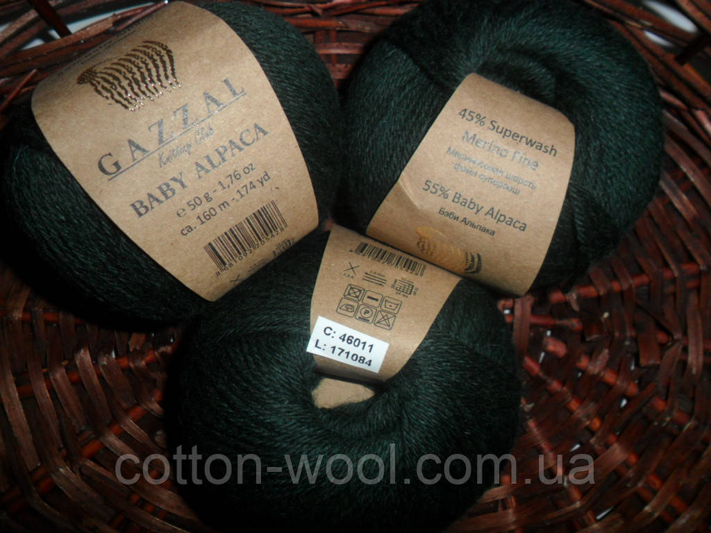 Gazzal Baby Alpaca 46011 55% Бебі Альпака, 45% Мериносова вовна Файн супервош