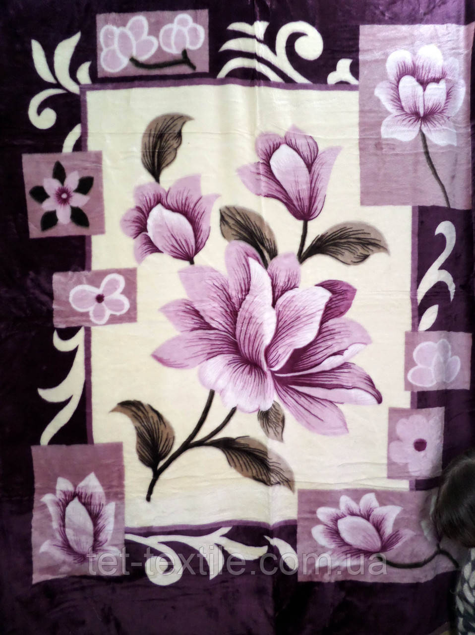 Плед акриловий полегшений True Love Лілія фіолетова (180x230)