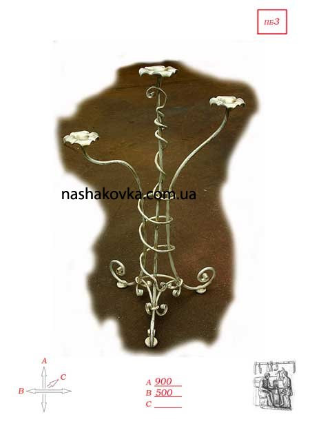 Кований свічник підлоговий, фото 1