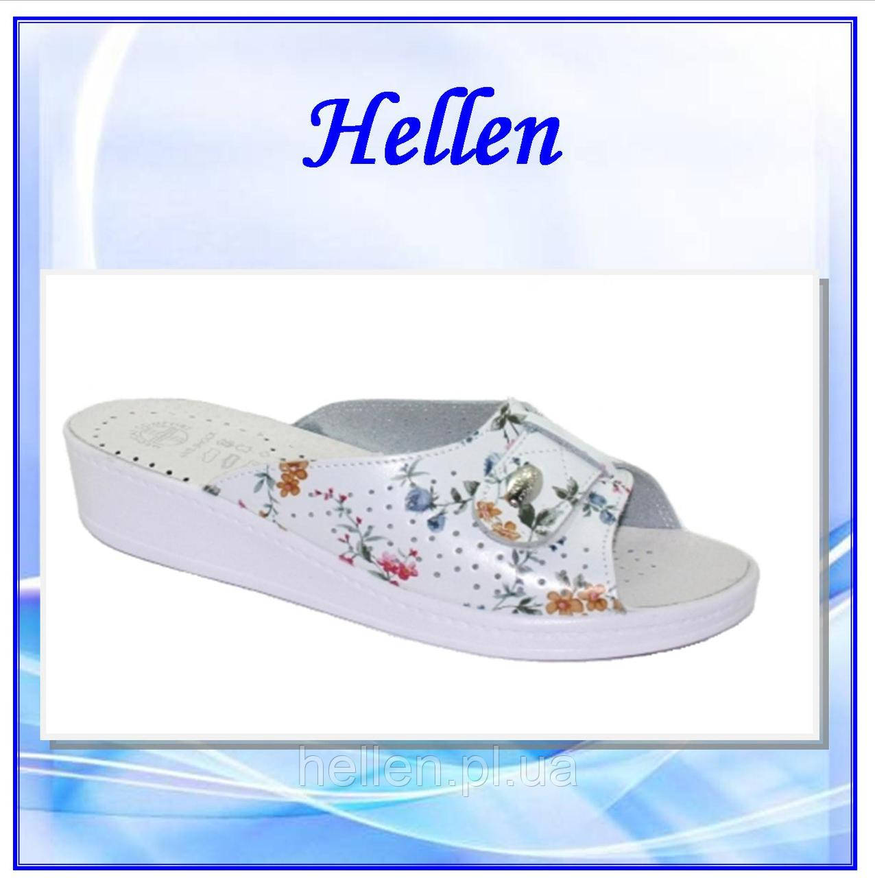 Жіноче шкіряне медичне взуття Сабо 312, відкріті/принт/липучка/Адако