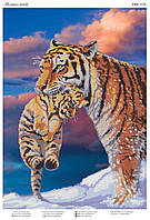 Схема для часткової вишивки бісером на атласі кругової технікою Мамина любов