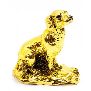 Статуетка Собака кам'яна крихта "золото" 8,5х8х5см (30884)