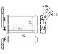 Радиатор печки FORD TRANSIT (Форд Транзит) 94-00