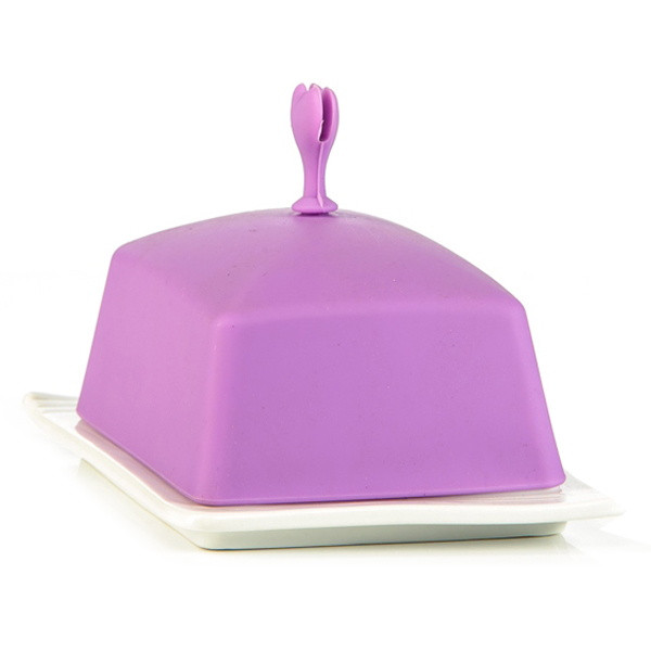 Маслянка з кераміки 18х10.5х10см з силіконовою кришкою Fissman, фото 1