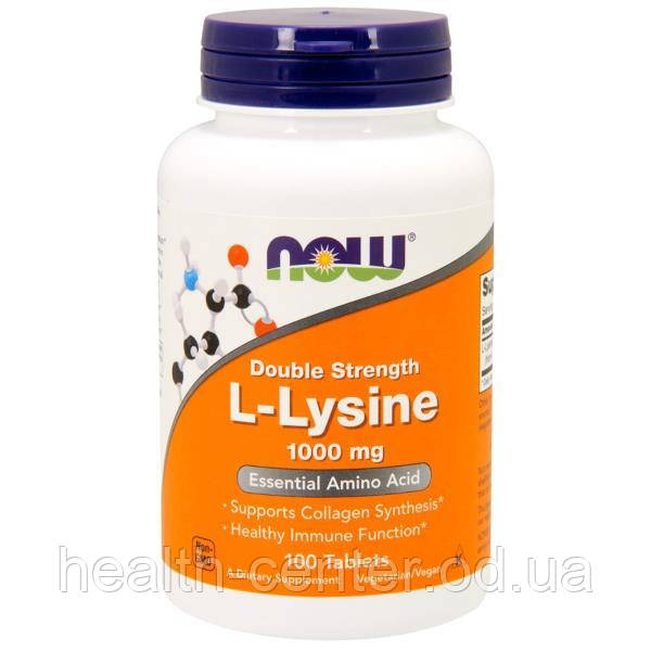 L-лізин 1000 мг 100 таб лікування герпесу остеопрозу онкопротектор Now Foods USA - фото 1 - id-p98301248