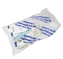 Подовжувач 3/3 м 10 А 250 В 2000 Вт (ПВС 2*0.75 мм) латунна вилка Харків