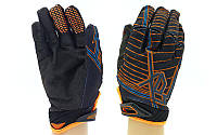 Мотоперчатки текстильные с закрытыми пальцами FOX (р-р M-XL, черный-оранжевый)