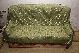 Вензель дрібний (зелений) покривала двосторонні на великі двоспальні ліжка