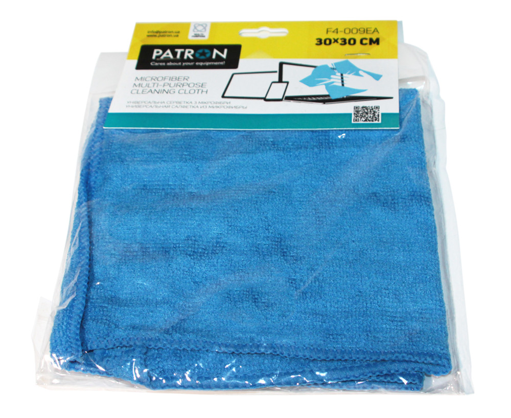 Чистяча серветка Patron, мікрофібра, 30х30 см (F4-009EA) - для чищення ...
