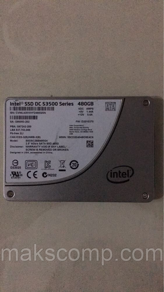 SSD Intel DC S3500 Series 480GB 2.5" SATAIII MLC (SSDSC2BB480G4)