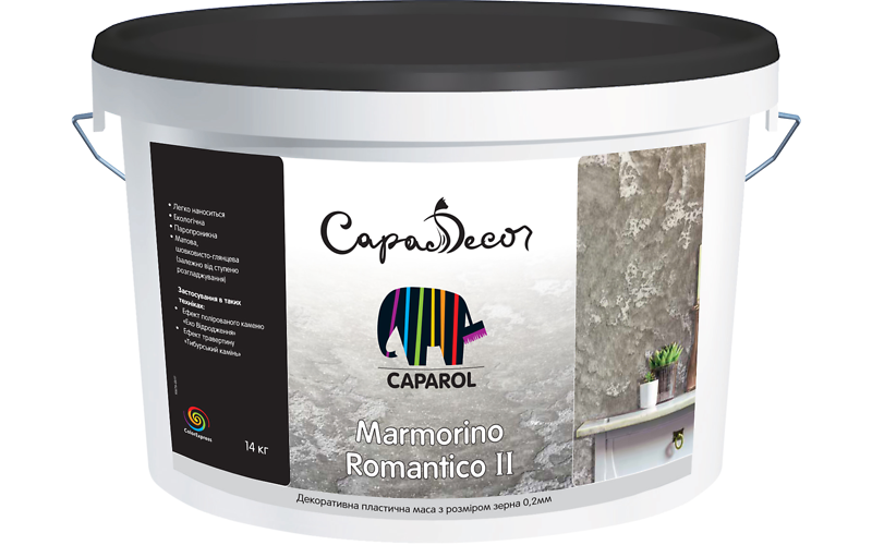 Capadecor Marmorino Romantico II (розмір зерна - 0,2 мм) 14кг