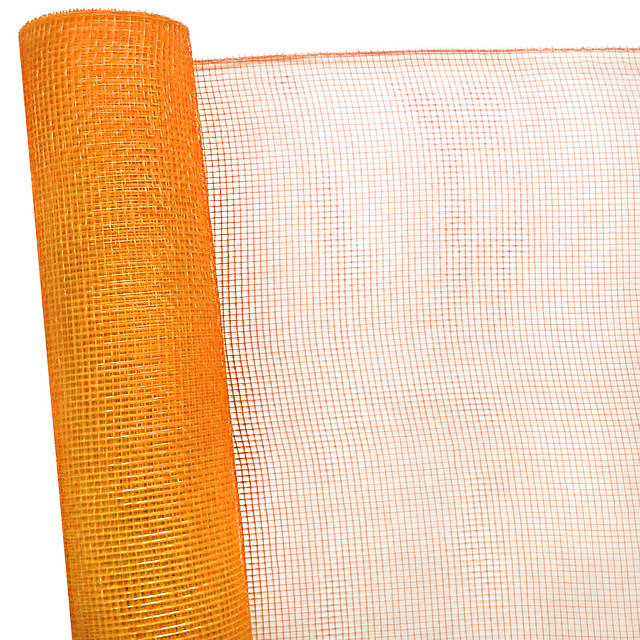 Флористична сітка Normal mesh 53 см х 6,5 м помаранчева з золотом