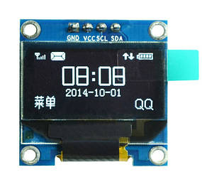 OLED дисплей 0.96" I2C (білий) 128х64