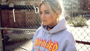 HOODIE Thrasher Flame Худі жіноча з принтом Трашер Толстовка Трешер сіра Кофта з капюшоном Трешар Кенгурушка