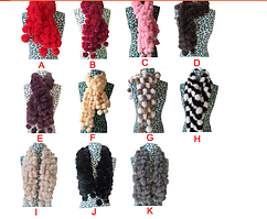 Жіночий шарф із кролика кольоровий