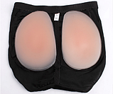 Силіконова накладна попа з Пуш Ап. Силіконові труси для збільшення сідниць, бежеві, фото 6
