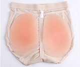 Силіконова накладна попа з Пуш Ап. Силіконові труси для збільшення сідниць, бежеві, фото 3