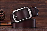 Ремінь чоловічий шкіряний класичний DINISITON модель А (коричневий), фото 2