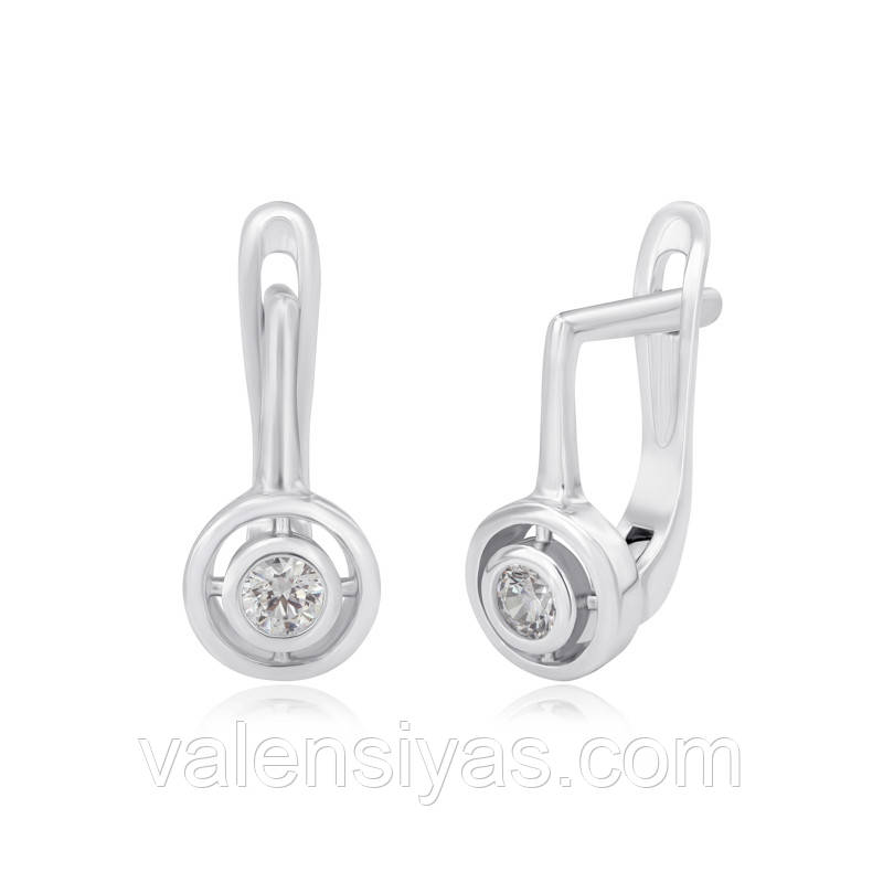 Срібні сережки з цирконієм SWAROVSKI СК2С/187