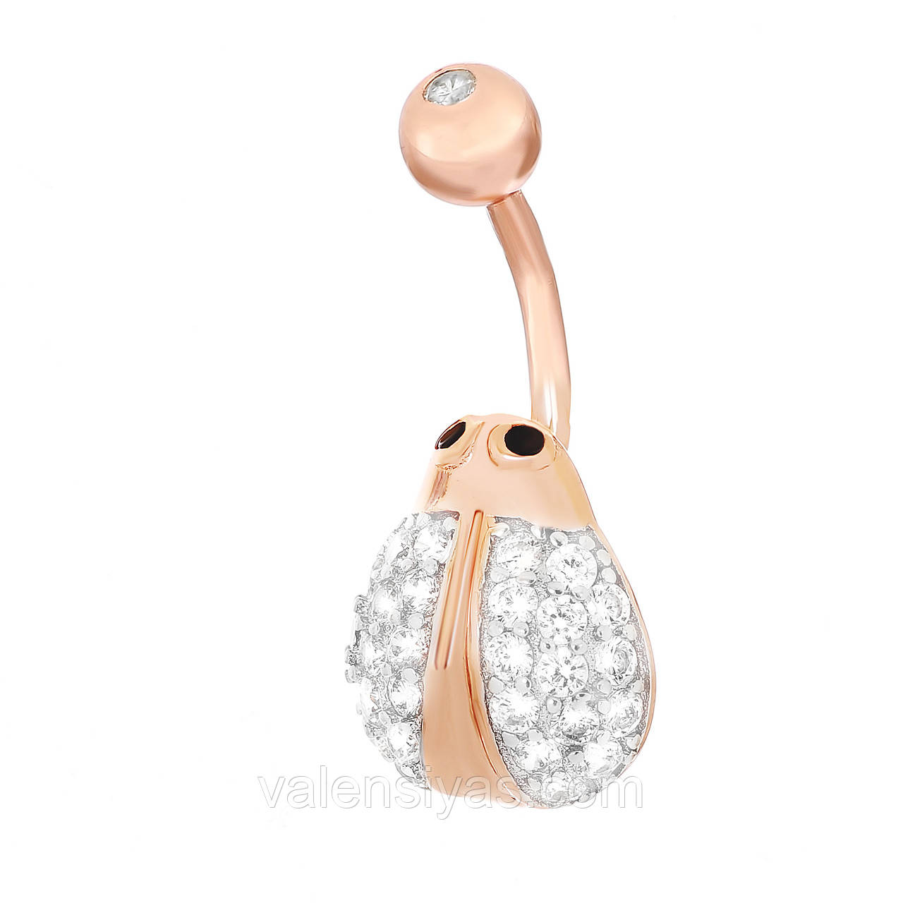 Срібний пірсинг Сонечко позолочений із фіанітами ПР3ФО/018