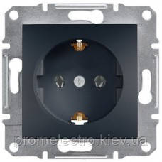 Розетка Schneider-Electric Asfora Plus з заземленням антрацит EPH2900171
