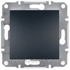 Перемикач Schneider-Electric Asfora Plus 1-клавішний прохідний антрацит EPH0400171