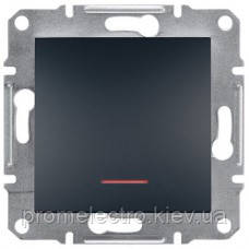 Вимикач Schneider-Electric Asfora Plus 1-клавіатури з підсвічуванням антрацит EPH1400171